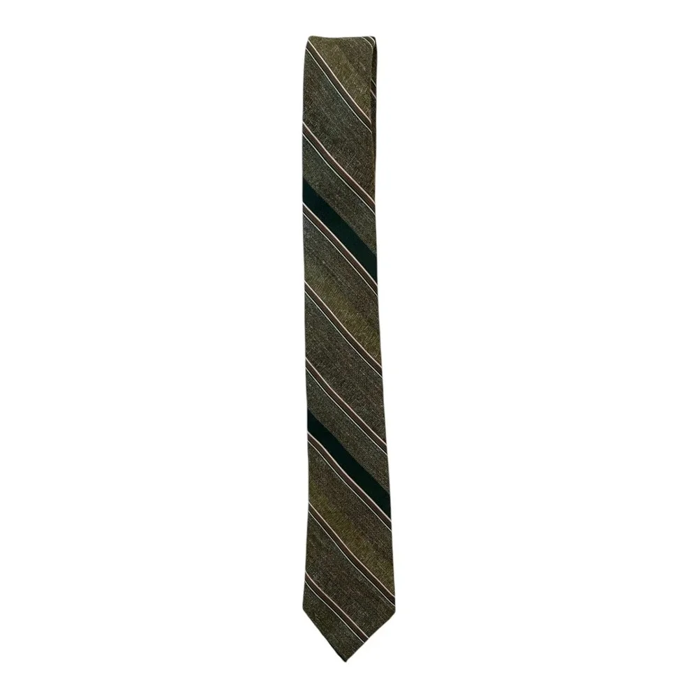 Don Loper Beverly Hills Men's Classic Neck Tie Brown Retro Stripe Polyester